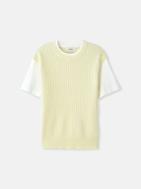 Foto van product T-shirt print Sandro geel