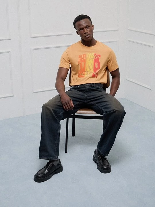 Foto van product T-shirt print Sandro oranje