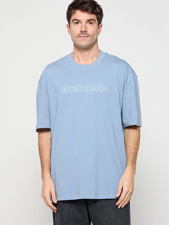 Foto van product T-shirt print Scotch & Soda lichtblauw