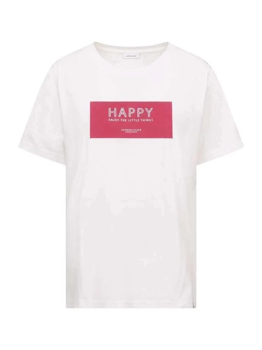Foto van product T-shirt print Seidensticker donkerroze