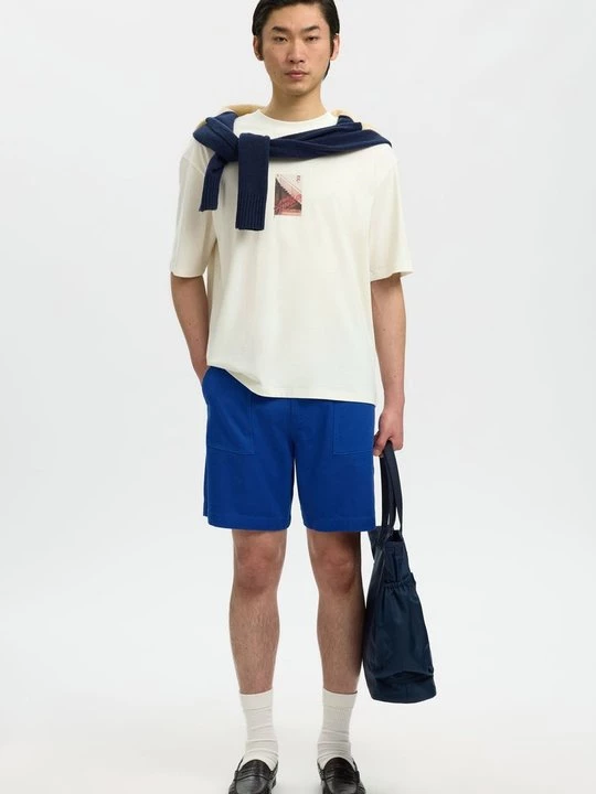 Foto van product T-shirt print Selected crème
