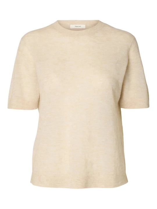 Foto van product T-shirt print Selected crème
