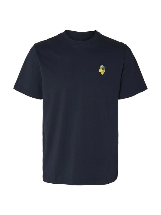 Foto van product T-shirt print Selected donkerblauw