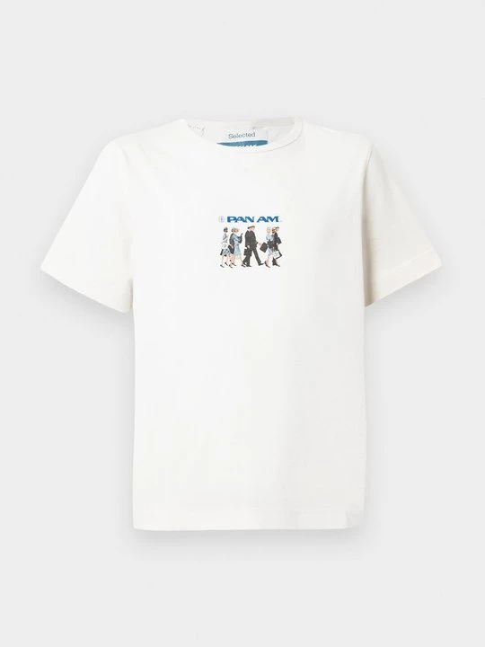 Foto van product T-shirt print Selected lichtblauw denim