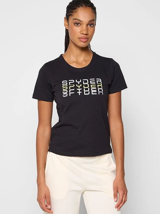 Foto van product T-shirt print Spyder zwart