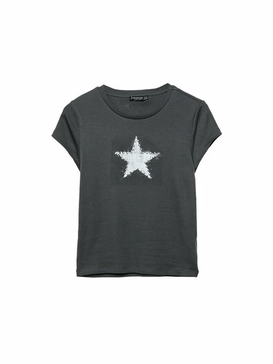 Foto van product T-shirt print Stradivarius donkergrijs