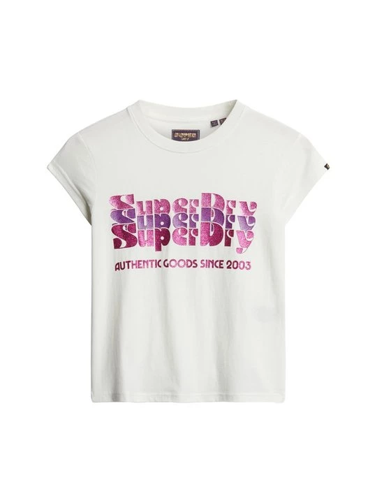 Foto van product T-shirt print Superdry beżowy