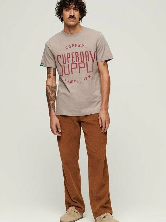 Foto van product T-shirt print Superdry beżowy