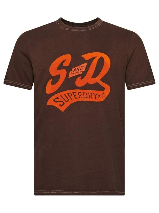 Foto van product T-shirt print Superdry bruin