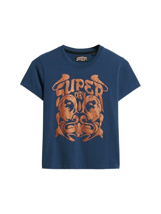 Foto van product T-shirt print Superdry donkerblauw