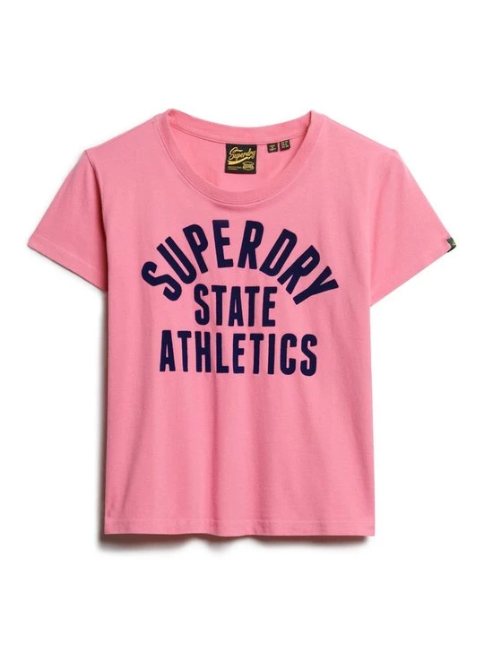 Foto van product T-shirt print Superdry donkerroze
