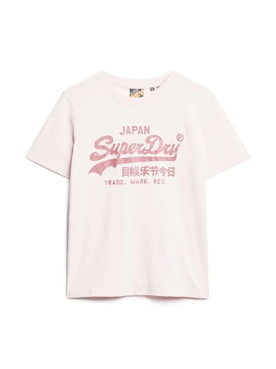 Foto van product T-shirt print Superdry donkerroze