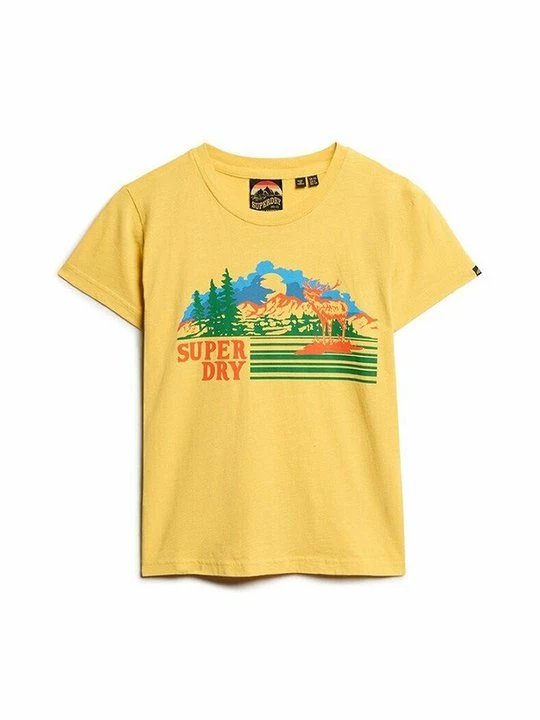 Foto van product T-shirt print Superdry geel