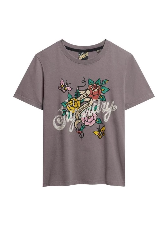 Foto van product T-shirt print Superdry grijs