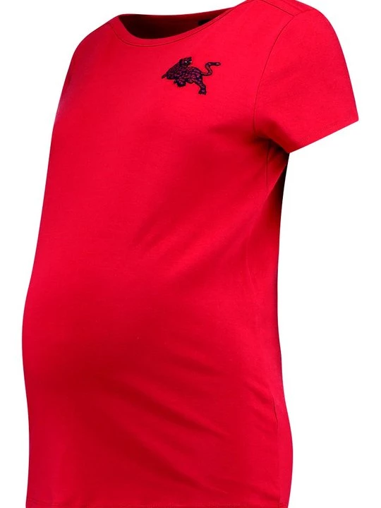 Foto van product T-shirt print Supermom donkerrood