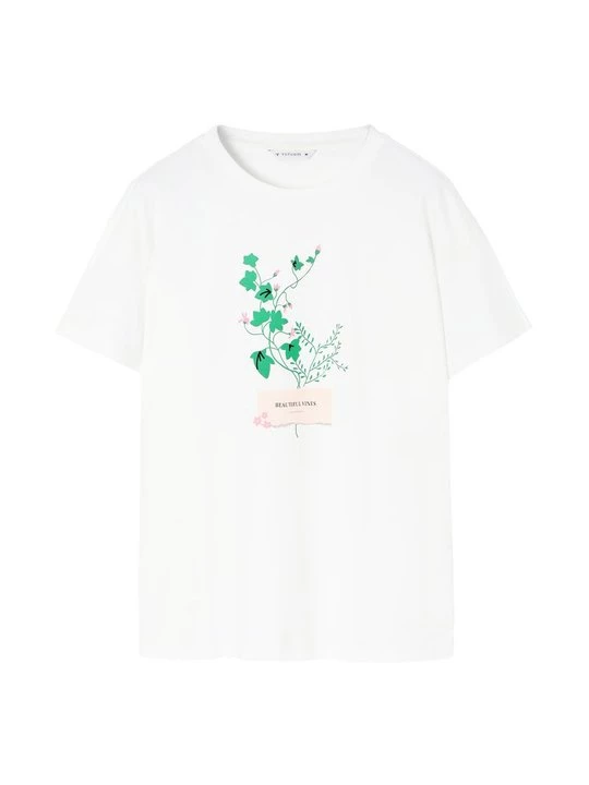 Foto van product T-shirt print Tatuum crème