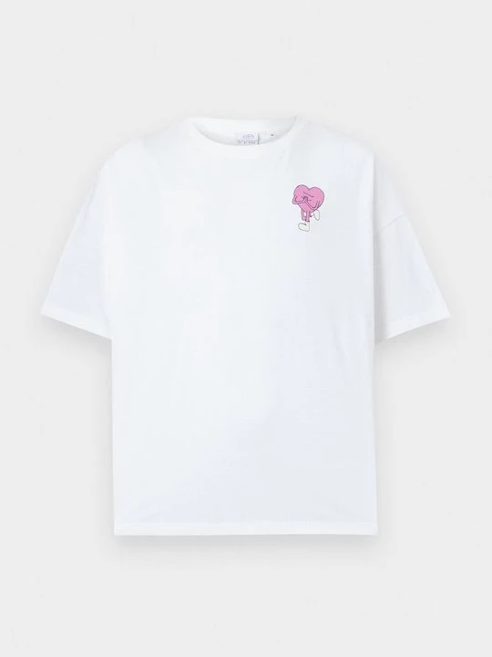 Foto van product T-shirt print The Tracksuit Club wit