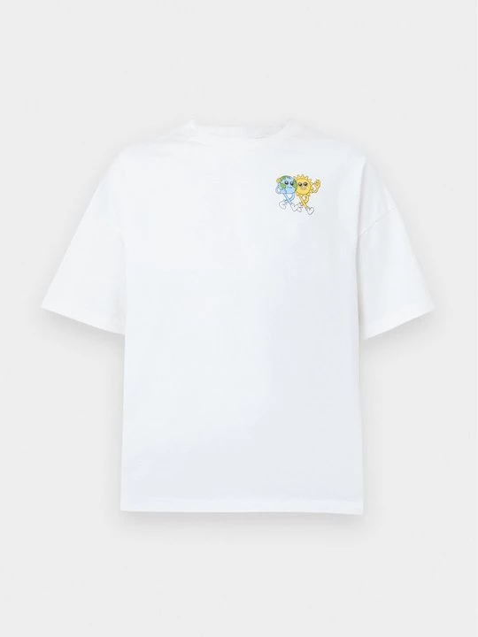 Foto van product T-shirt print The Tracksuit Club wit