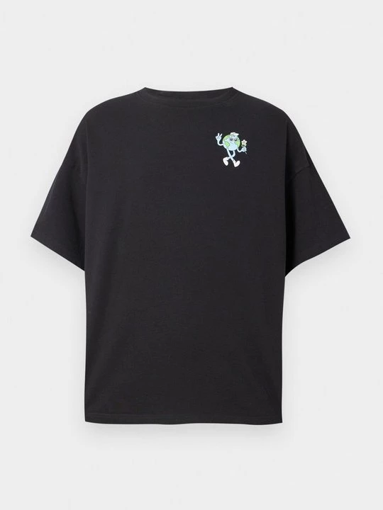 Foto van product T-shirt print The Tracksuit Club zwart