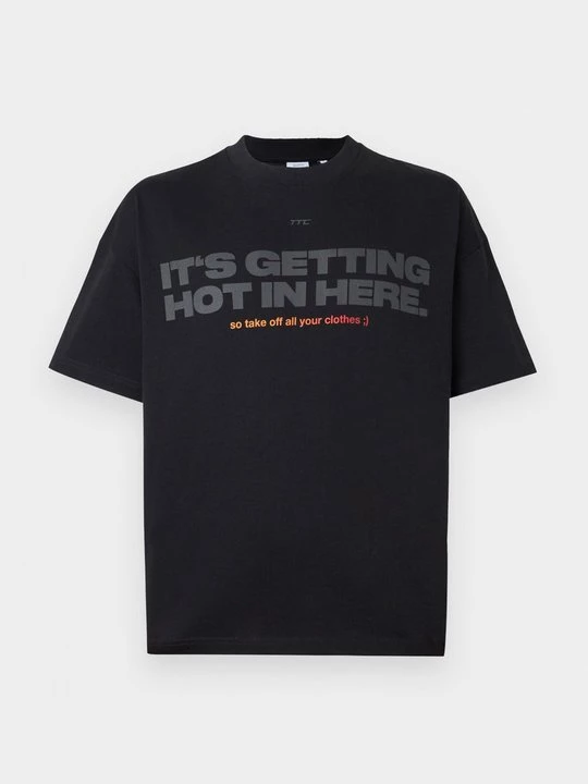 Foto van product T-shirt print The Tracksuit Club zwart