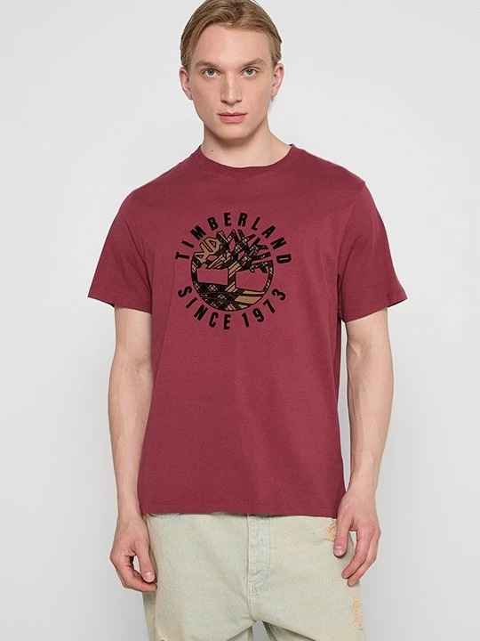 Foto van product T-shirt print Timberland bordeauxrood