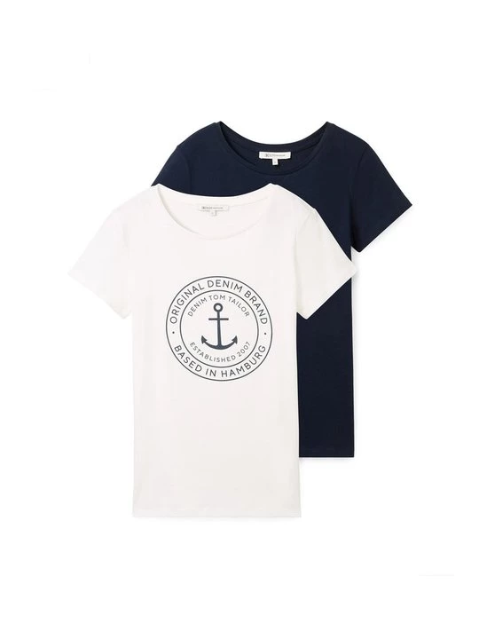 Foto van product T-shirt print Tom Tailor donkerblauw