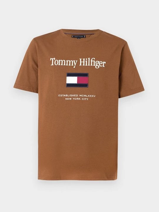 Foto van product T-shirt print Tommy Hilfiger bruin