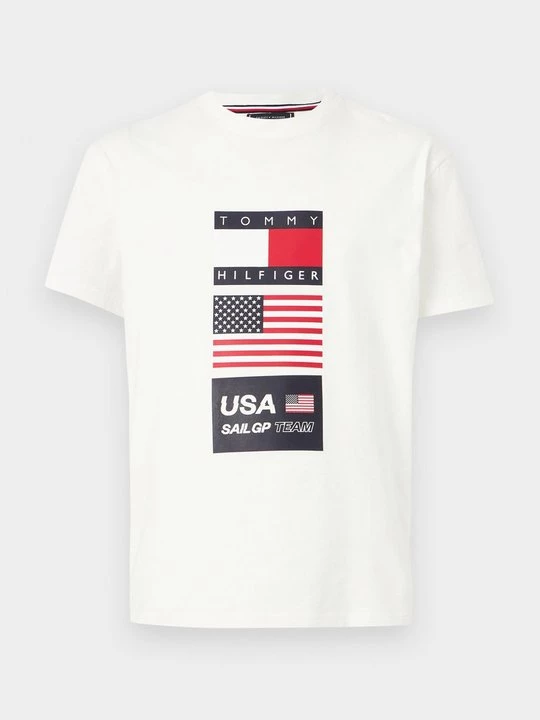 Foto van product T-shirt print Tommy Hilfiger crème