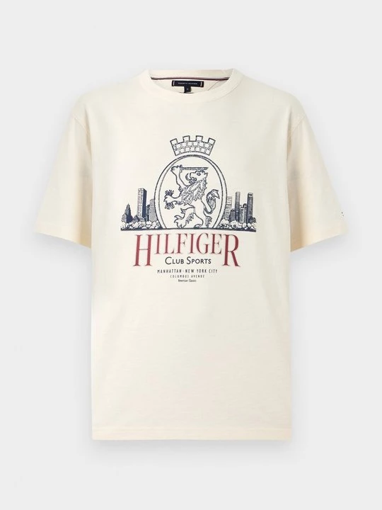 Foto van product T-shirt print Tommy Hilfiger crème