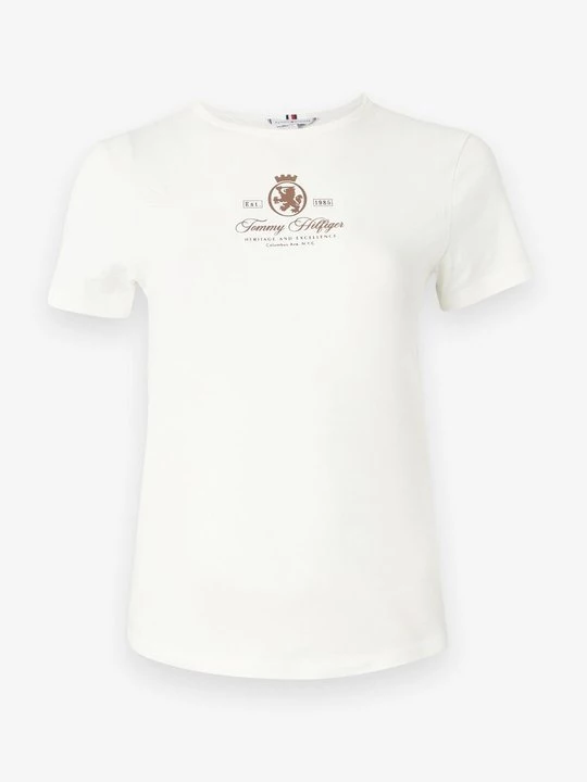 Foto van product T-shirt print Tommy Hilfiger crème