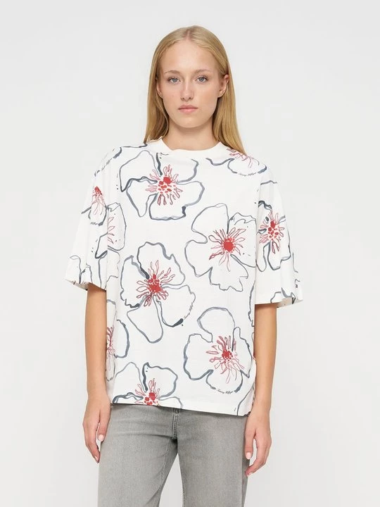 Foto van product T-shirt print Tommy Hilfiger crème