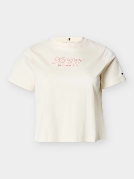 Foto van product T-shirt print Tommy Hilfiger crème