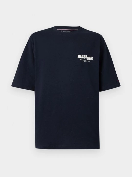 Foto van product T-shirt print Tommy Hilfiger donkerblauw