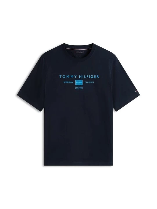 Foto van product T-shirt print Tommy Hilfiger donkerblauw