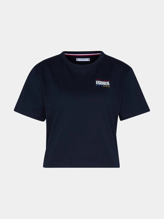 Foto van product T-shirt print Tommy Hilfiger donkerblauw