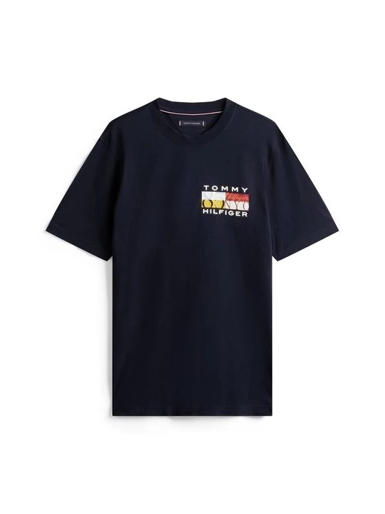Foto van product T-shirt print Tommy Hilfiger donkerblauw