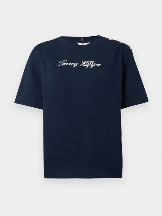 Foto van product T-shirt print Tommy Hilfiger donkerblauw