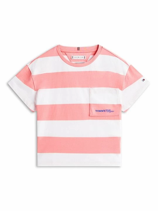 Foto van product T-shirt print Tommy Hilfiger donkerroze