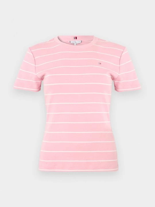 Foto van product T-shirt print Tommy Hilfiger donkerroze