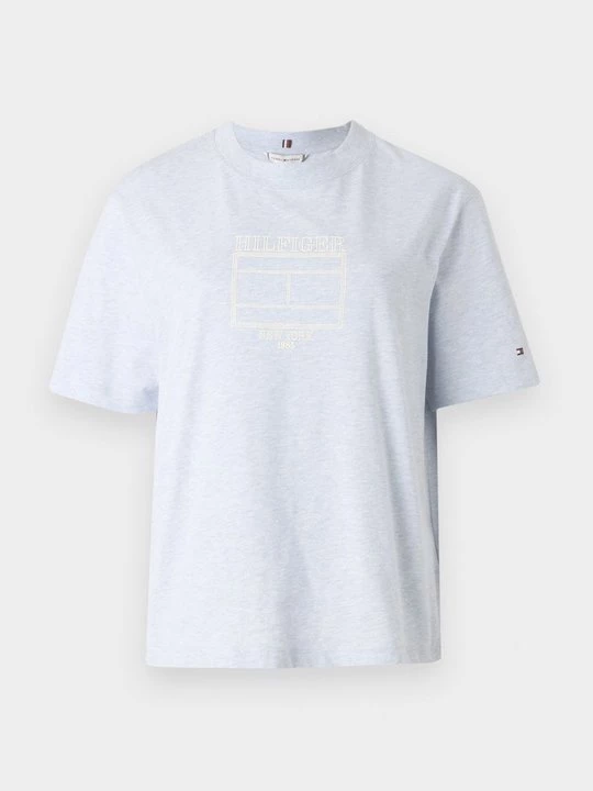 Foto van product T-shirt print Tommy Hilfiger gemêleerd donkerblauw