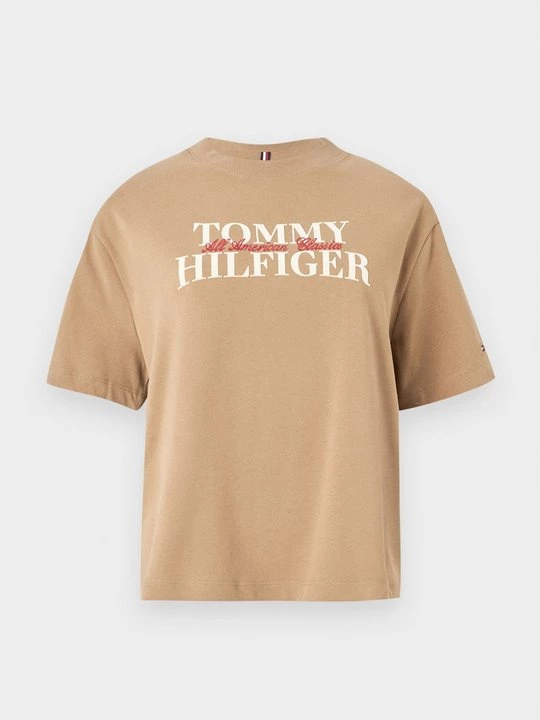 Foto van product T-shirt print Tommy Hilfiger taupe