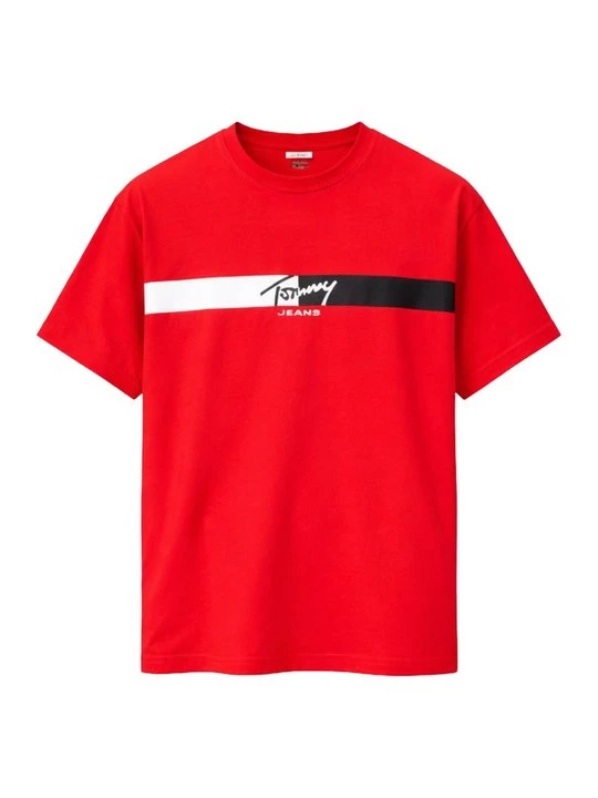 Foto van product T-shirt print Tommy Jeans donkerrood