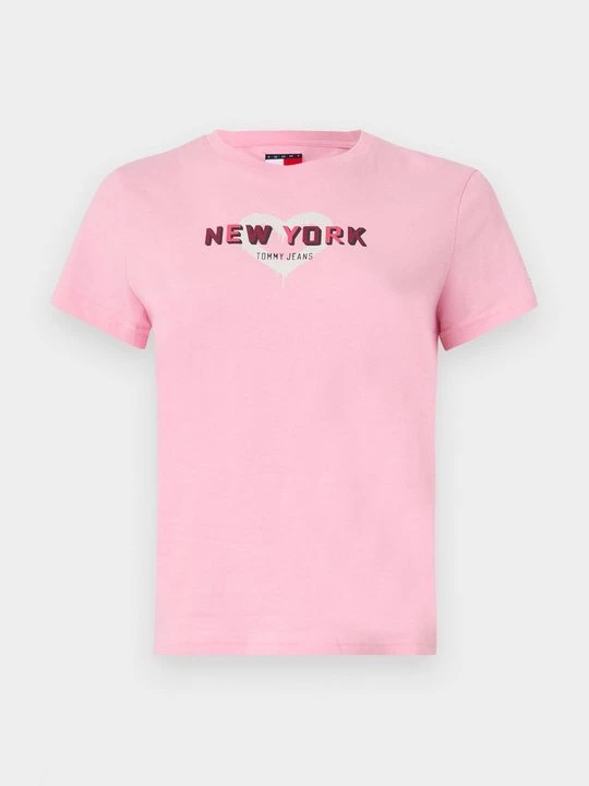 Foto van product T-shirt print Tommy Jeans donkerroze