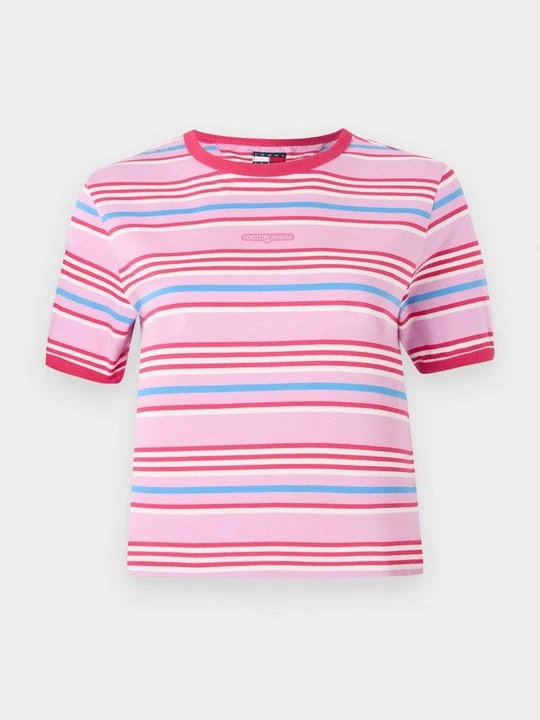 Foto van product T-shirt print Tommy Jeans donkerroze