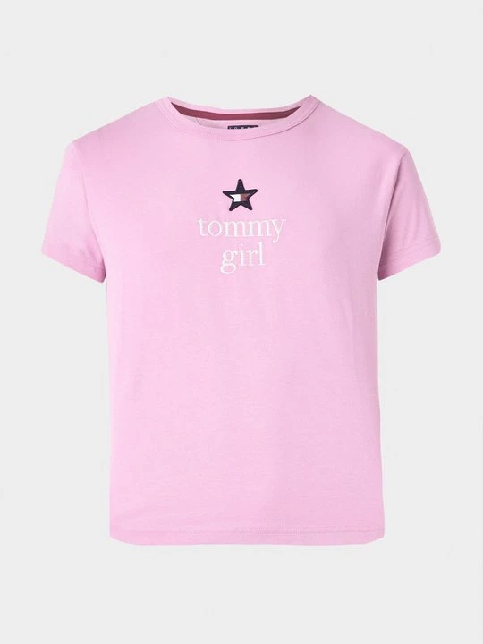 Foto van product T-shirt print Tommy Jeans donkerroze