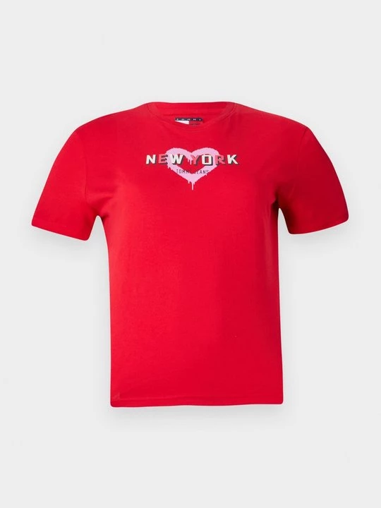 Foto van product T-shirt print Tommy Jeans rood
