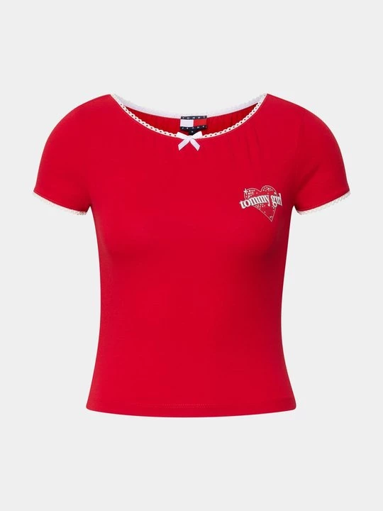 Foto van product T-shirt print Tommy Jeans rood