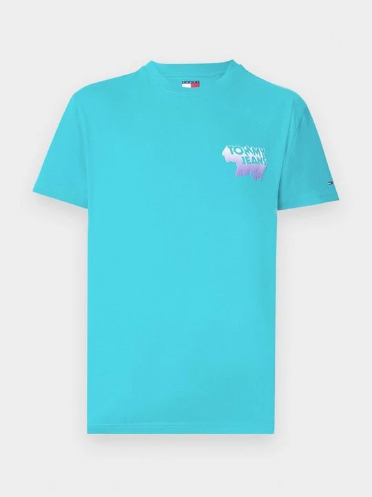 Foto van product T-shirt print Tommy Jeans turquoise