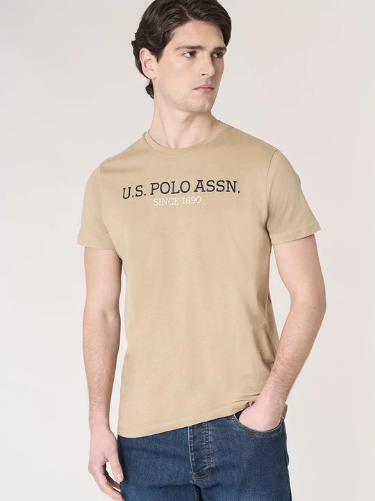 Foto van product T-shirt print U.S. POLO ASSN. beżowy