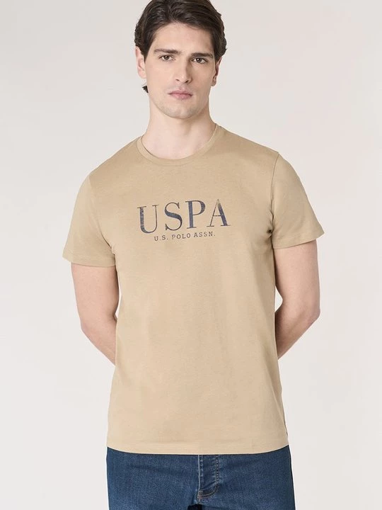 Foto van product T-shirt print U.S. POLO ASSN. beżowy